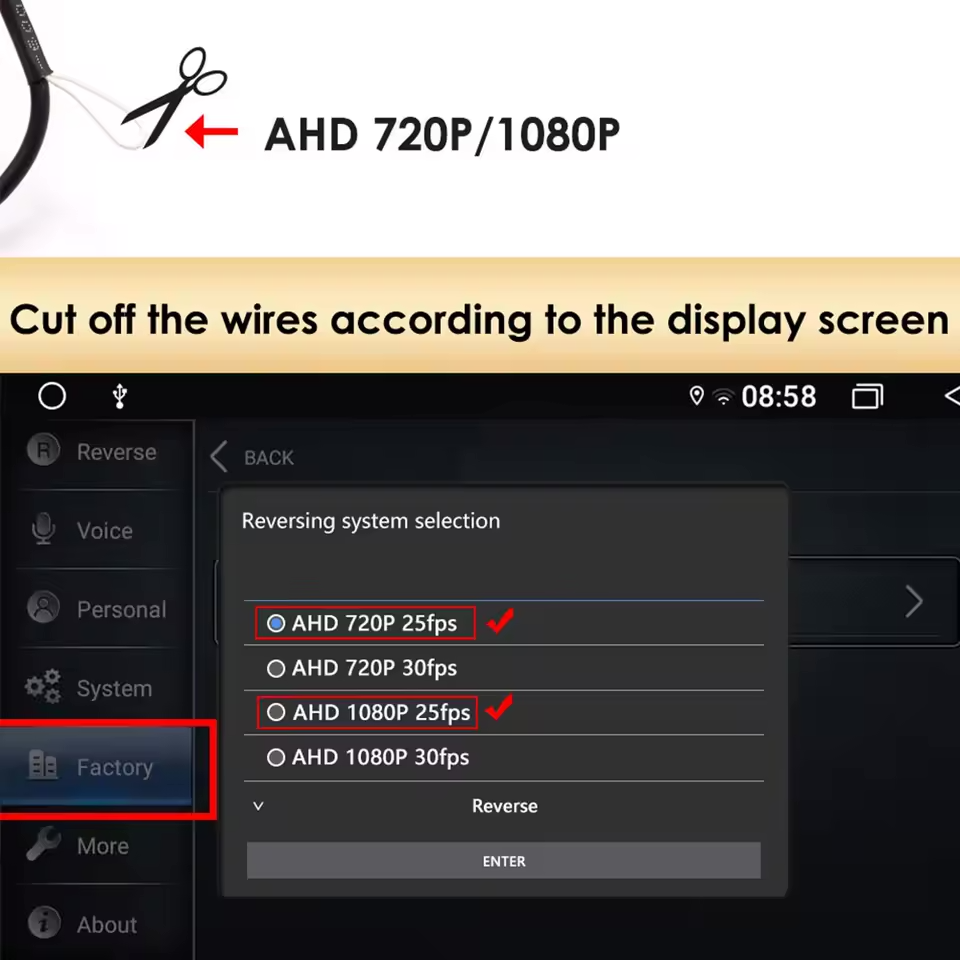 HD 360 Degree Car Camera 1080P 8K 3D AHD Surround View Right+Left+Front+Rear View Reverse Camera For Android Navigation Reverse