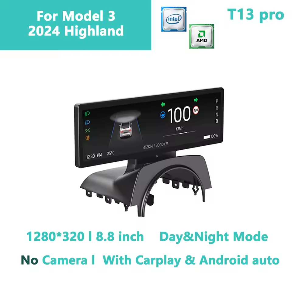 Додатковий екран автомобільної приладової панелі для моделі Tesla Y/3