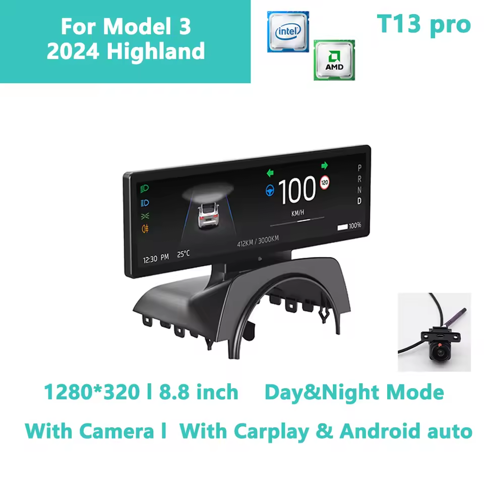 Додатковий екран автомобільної приладової панелі для моделі Tesla Y/3