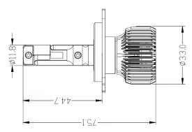 H4 (5000К) Prime-X R Pro комплект світлодіодних ламп (2 шт.) 