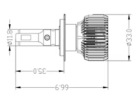 H7 (5000К) Prime-X R Pro комплект світлодіодних ламп (2 шт.) 