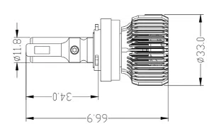 H11 (5000К) Prime-X R Pro комплект світлодіодних ламп (2 шт.) 