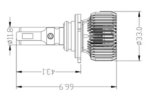 9006 (5000К) Prime-X R Pro комплект світлодіодних ламп (2 шт.) 