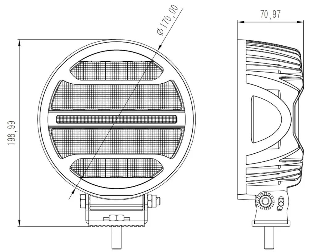 Фара додаткового світла DriveX WL R-104 DLX 7" SP+DRL 18L-90W OSR