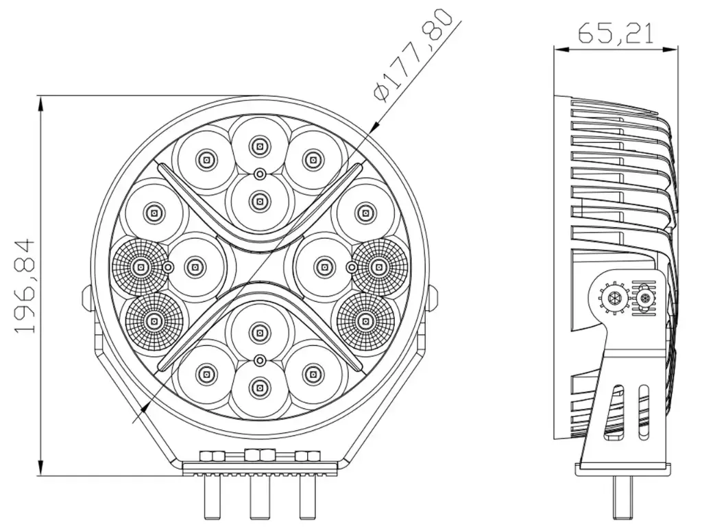 Фара додаткового світла DriveX WL R-105 DLX 7" COMBO+DRL 16L-80W OSR