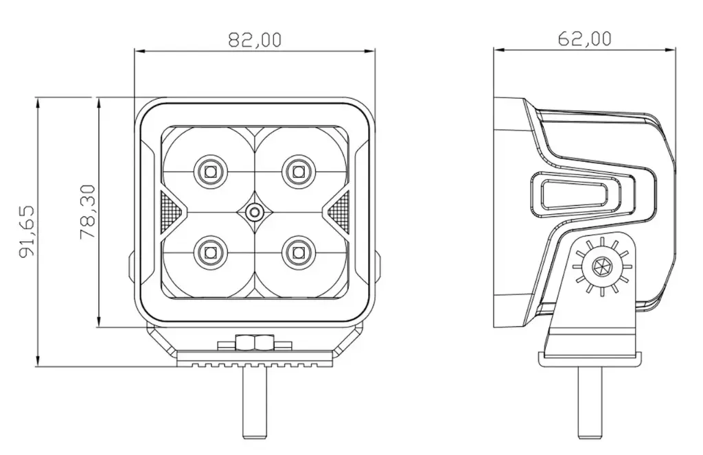 Фара додаткового світла DriveX WL SQ-103 DLX 3" SP+DRL 4L-20W OSR