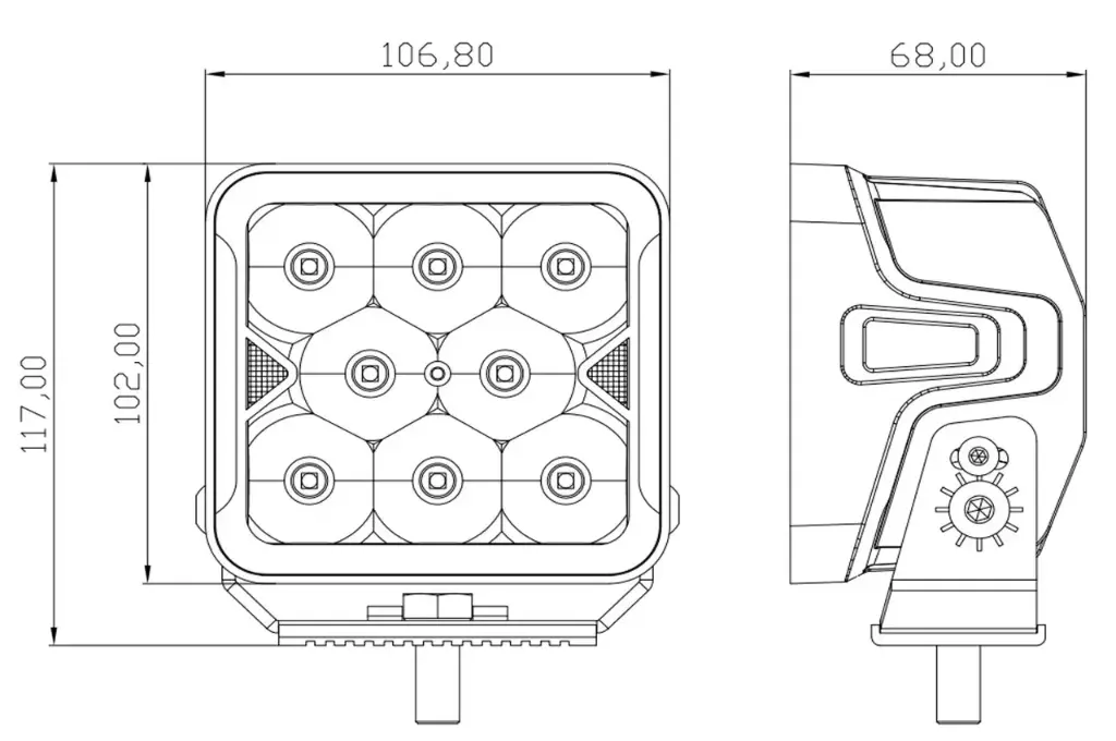 Фара додаткового світла DriveX WL SQ-109 DLX 4" SP+DRL 8L-40W OSR