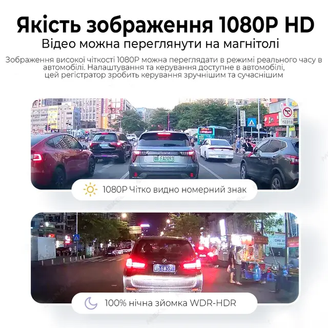 Автомобільний Відеорегістратор Full HD 1080P 170°