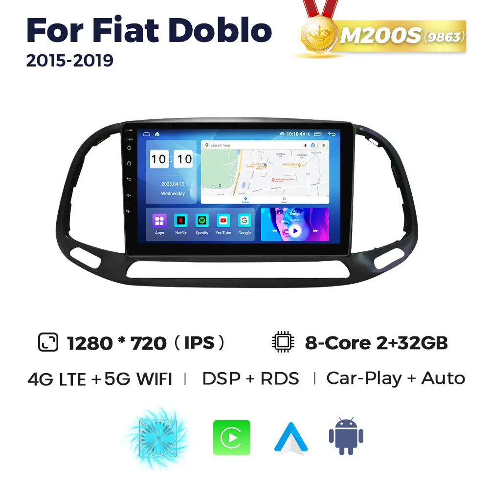 Магнітола Fiat Doblo 2 (2/32, HD (1280x720) QLED)