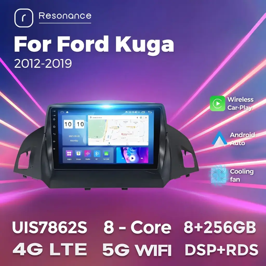 Магнітола Ford Escape 3, Ford Kuga 2 (2/32, HD (1280x720) QLED)