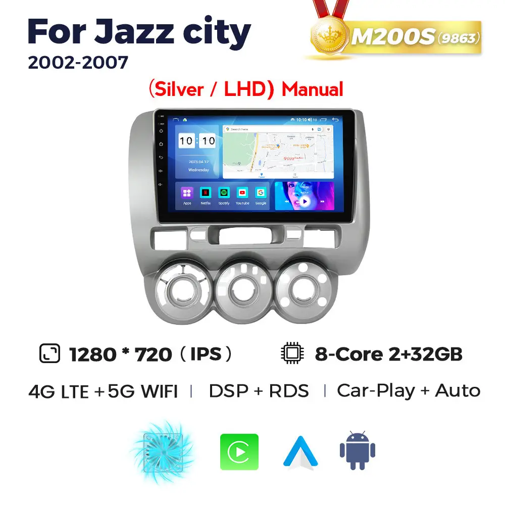 Магнітола Honda Jazz 2 (2/32, HD (1280x720) QLED)