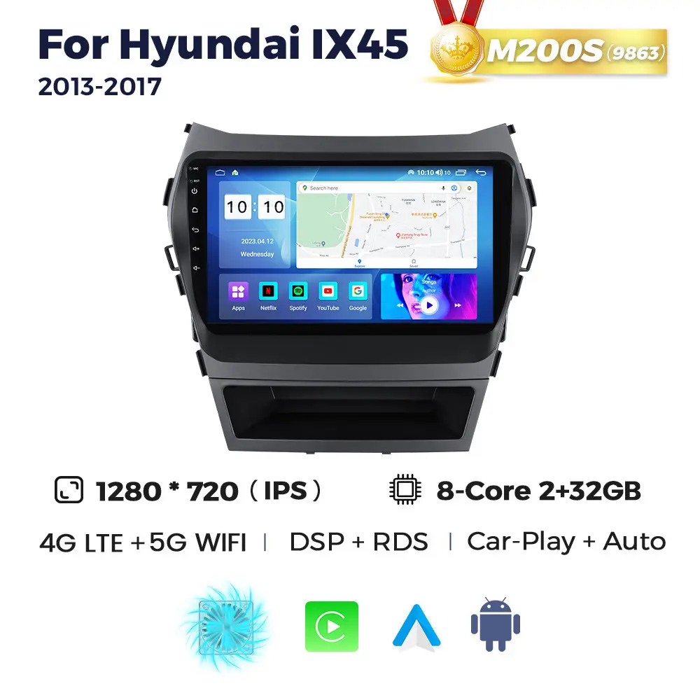 Магнітола Hyundai Santa Fe (ix45) (2/32, HD (1280x720) QLED)