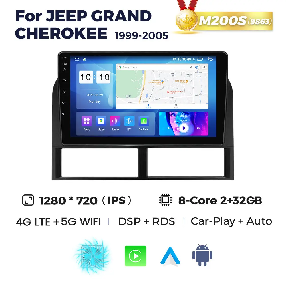 Магнітола Jeep Grand Cherokee (2/32, HD (1280x720) QLED)