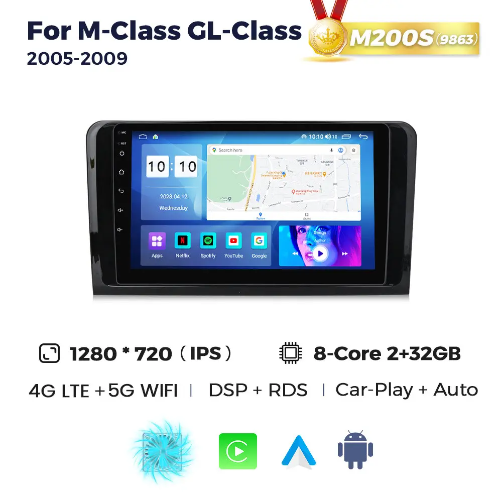 магнітола Mercedes-Benz ML-Class, GL-Class (2/32, HD (1280x720) QLED)