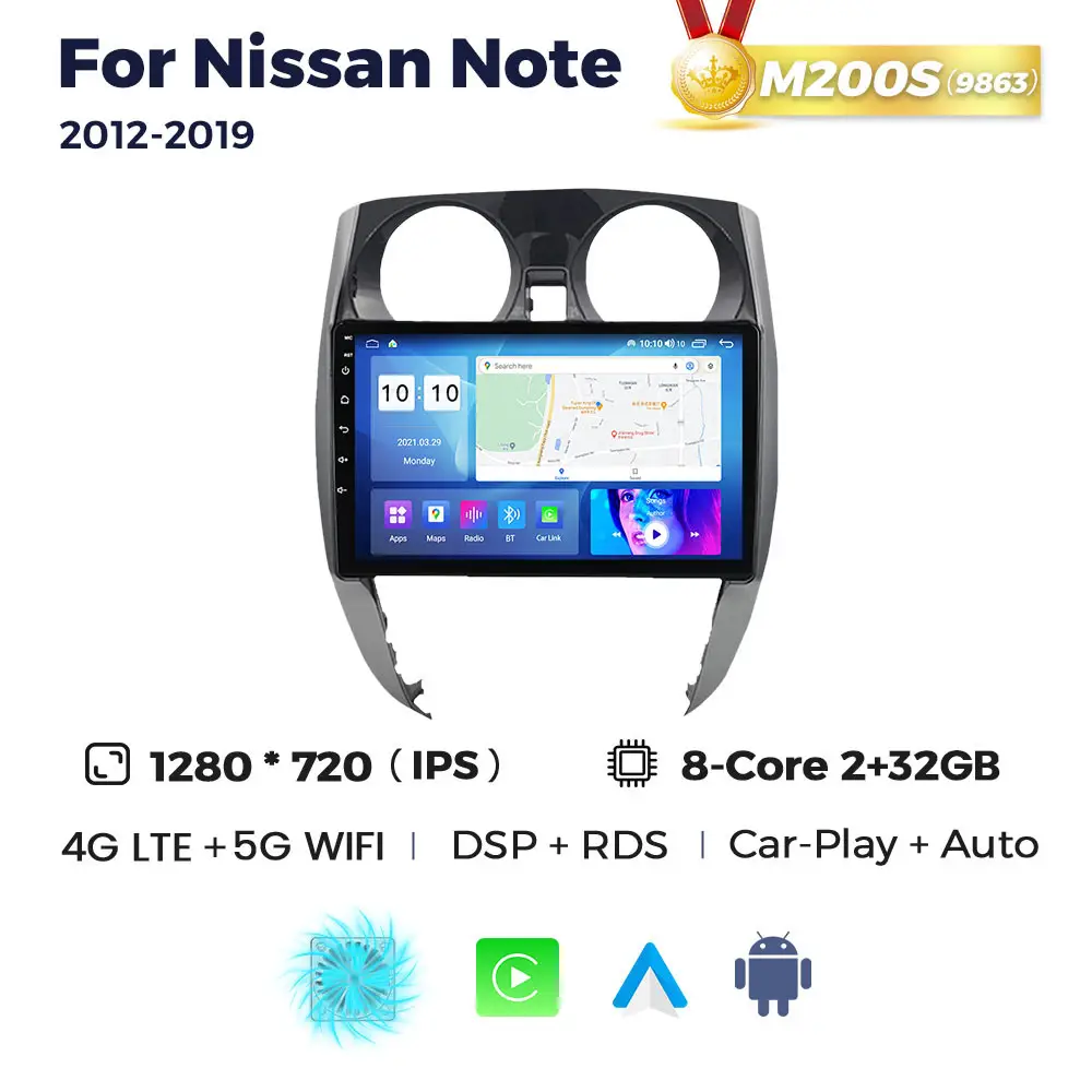 Магнітола Nissan Note (2/32, HD (1280x720) QLED)