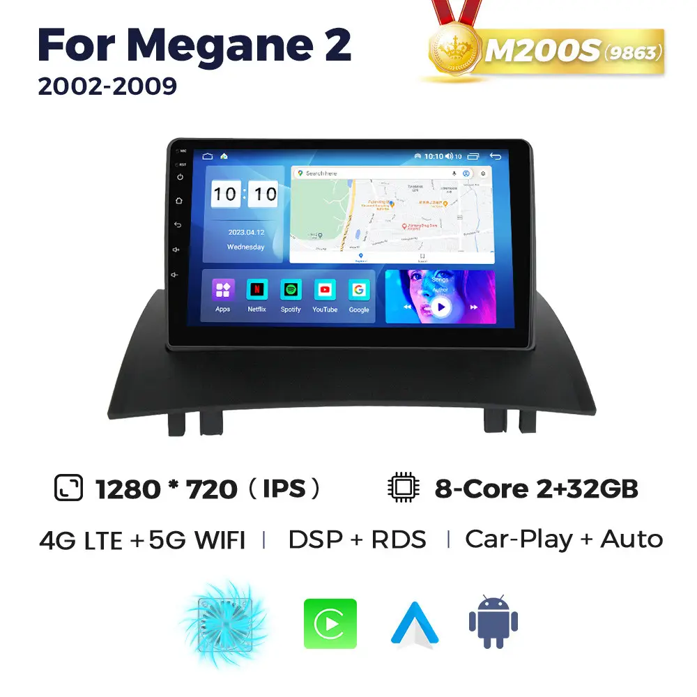 Магнітола Renault Megane 2 (2/32, HD (1280x720) QLED)