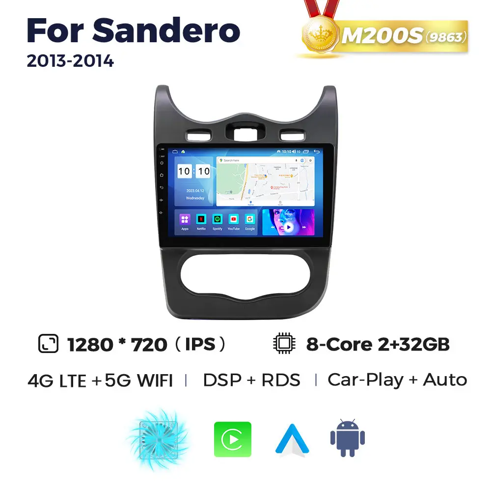 Магнітола Renault Sandero 2 (2/32, HD (1280x720) QLED)