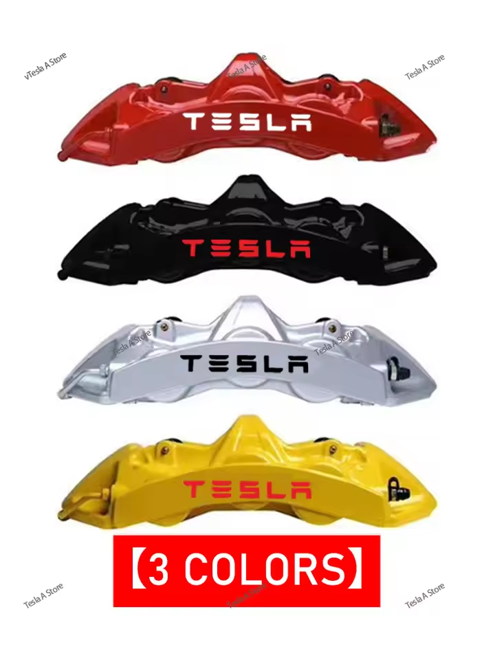  Наклейка на гальмівний супорт Tesla (білий)